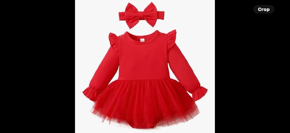 Baby Girl Romper Tutu Dress , Tulle & Infant Jumpsuit With Head Band Sz 12M